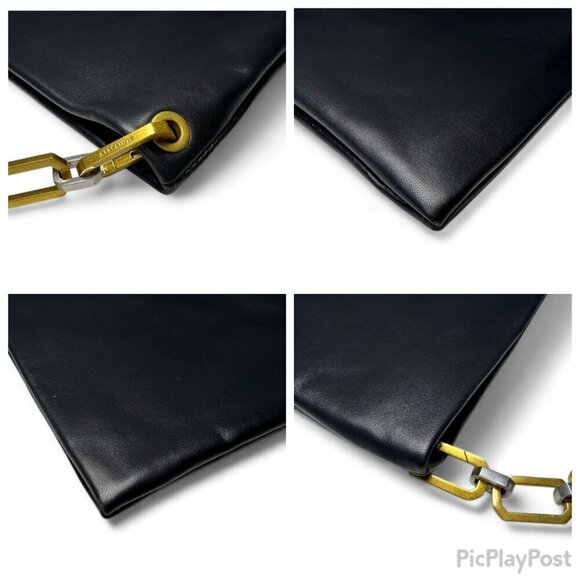 ALL SAINTS Bettina Leather Chain Shoulder Bag Black NWOT - Picture 13 of 16